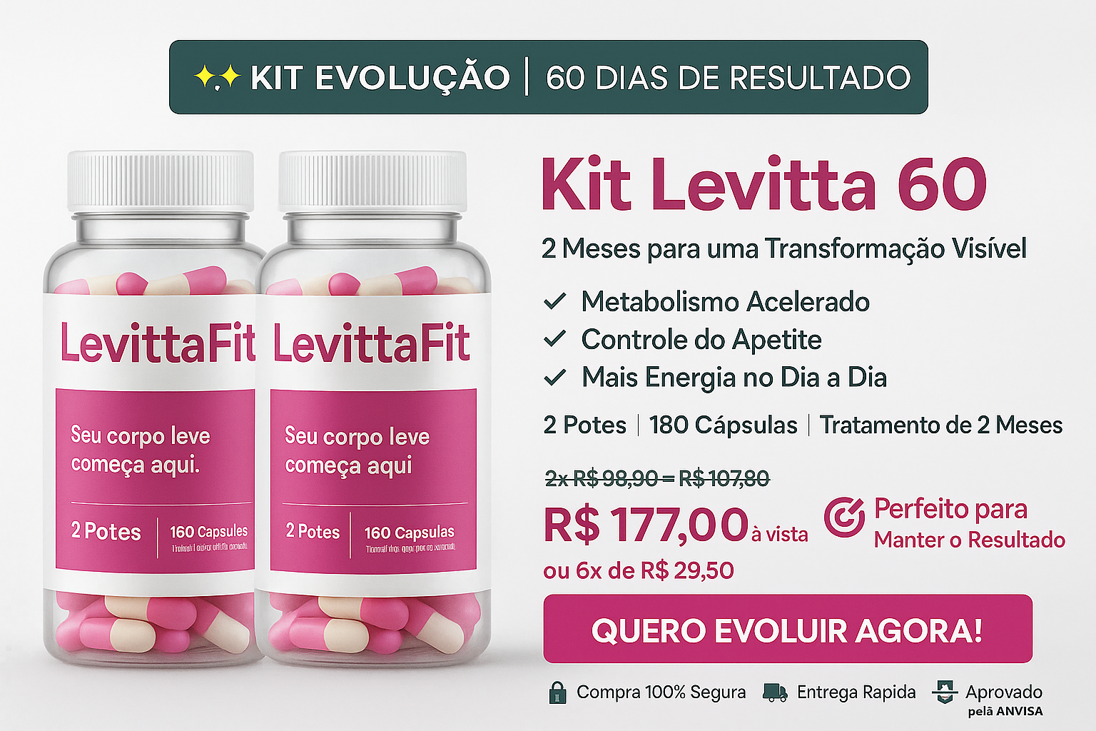 Combo LevittaFitt – 2 Frascos